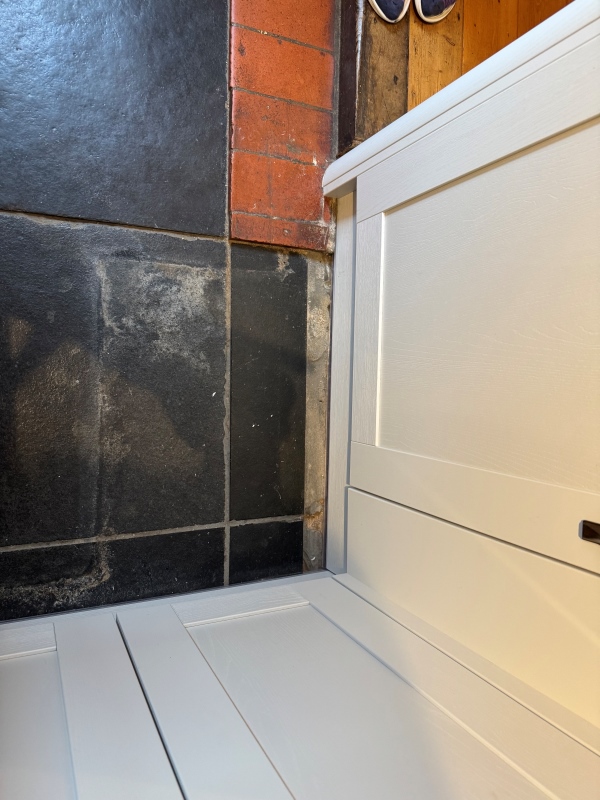 Black Limestone Kitchen Floor Before Renovation Northolt