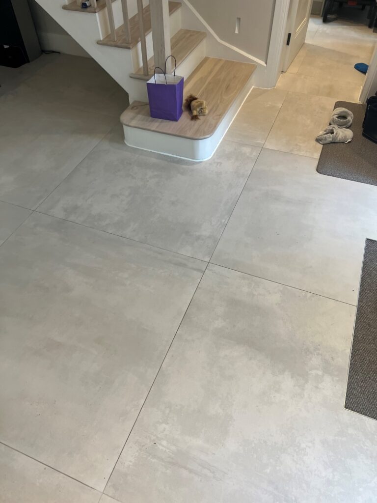 Porcelain Tiled Floor Before Cleaning in Pinner Porcelain Tiled Floor Before Cleaning in Pinner
