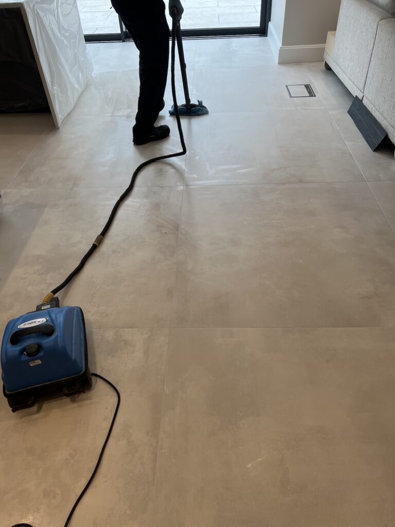 Porcelain Tiled Floor During Steam Cleaning in Pinner Porcelain Tiled Floor During Steam Cleaning in Pinner