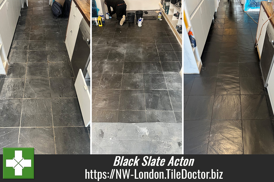 Black Slate Floor Renovation Acton