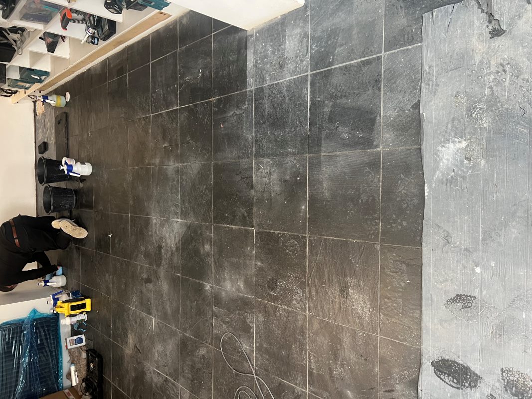 Slate Floor During Renovation Acton